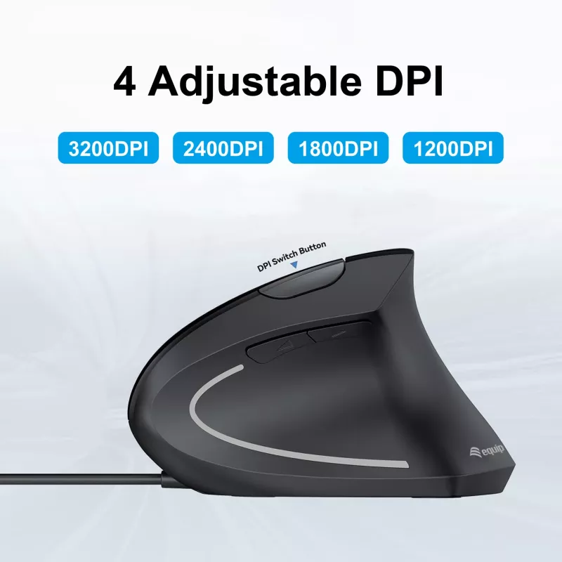 Equip 245118 ratón universal diestro USB Type-A óptico 3200 DPI