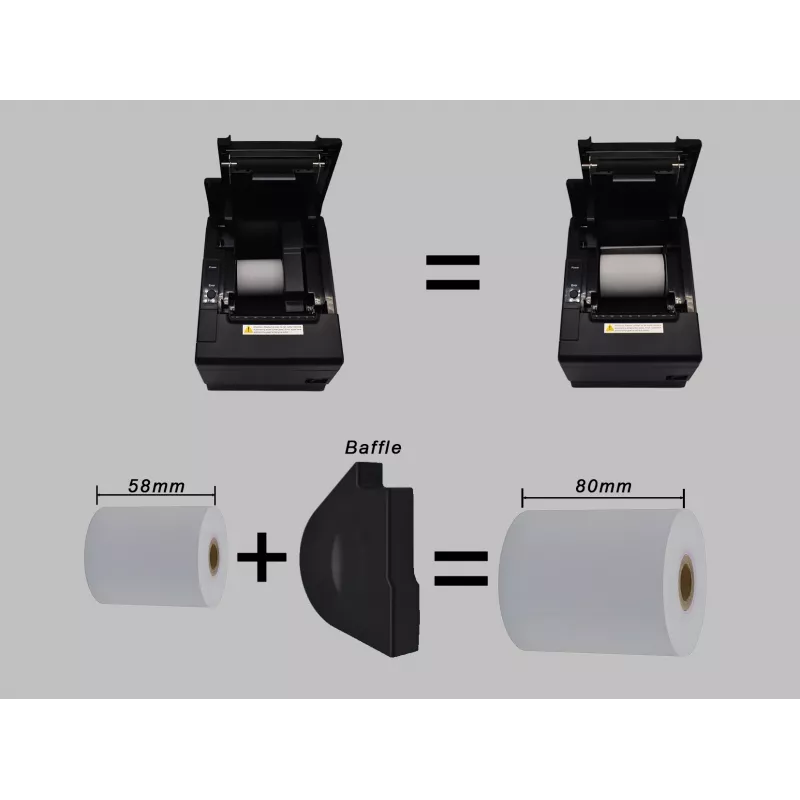 Impresora térmica de recibos EQUIP 58/80 mm con cortador automático, USB/Ethernet/Serie, cajón portamonedas, 203x203 DPI