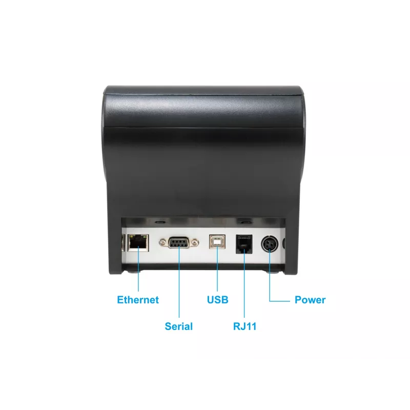 Impresora térmica de recibos EQUIP 58/80 mm con cortador automático, USB/Ethernet/Serie, cajón portamonedas, 203x203 DPI