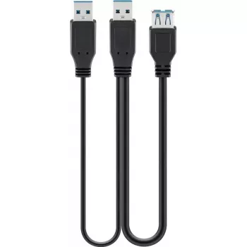 Cable USB Goobay 3.0 0,3 m USB 3.2 Gen 1 2x USB A Negro