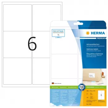 Etiquetas de dirección Premium HERMA 4502 A4 99,1x93,1 mm