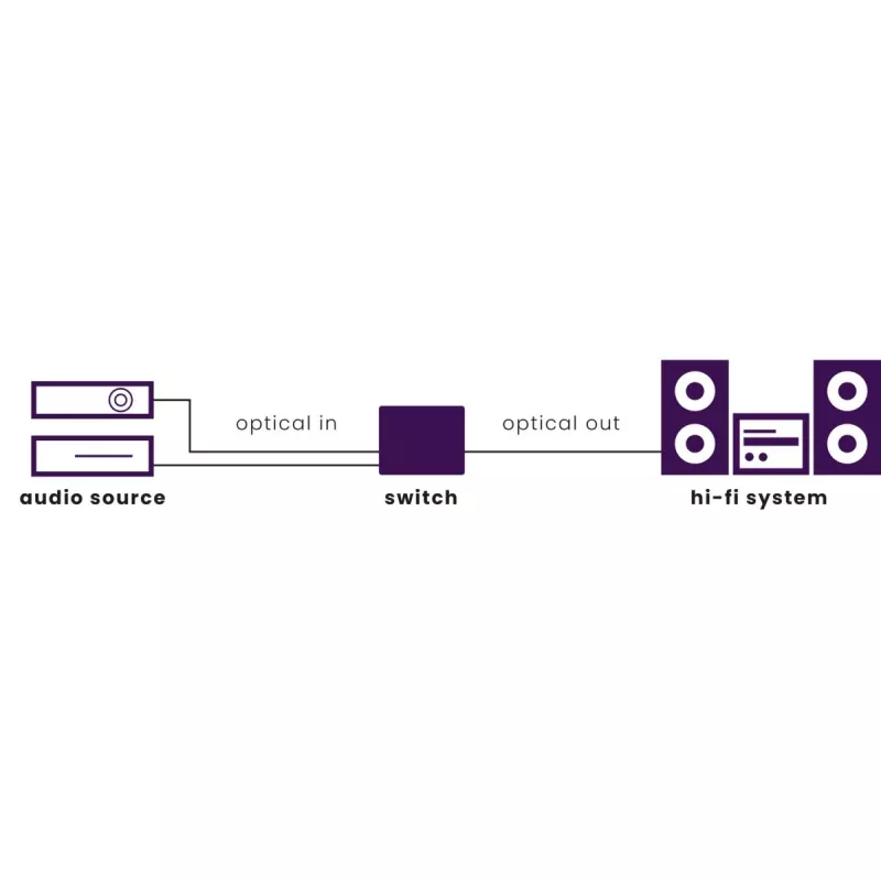 Marmitek Connect TS21 - conmutador óptico - 2 entradas / 1 salida - Toslink