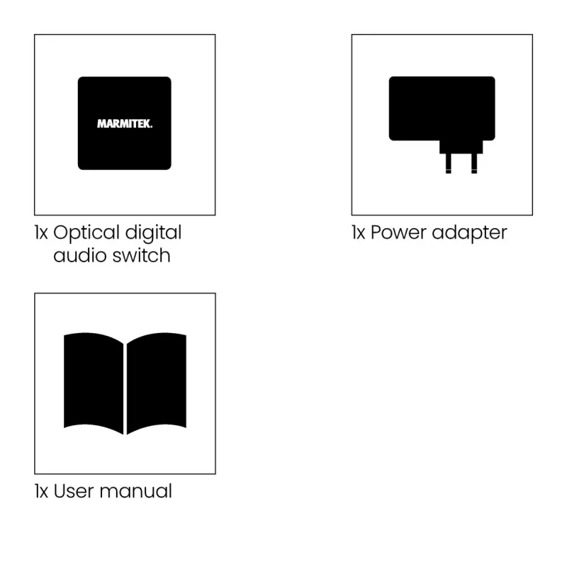 Marmitek Connect TS21 - conmutador óptico - 2 entradas / 1 salida - Toslink