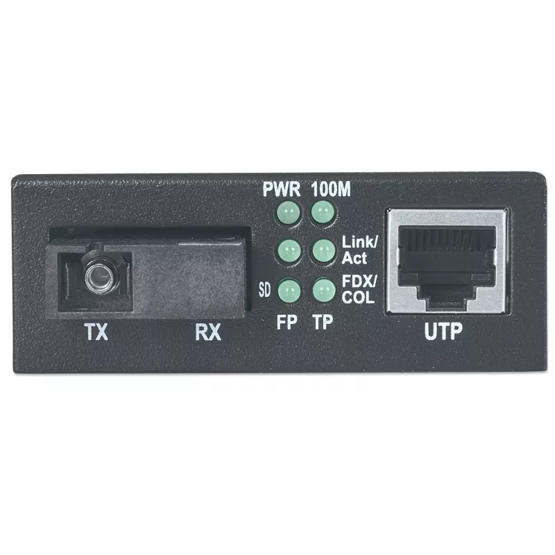 Intellinet 510530 conversor de medios Fast Ethernet WDM, de 10/100Base-TX (RJ-45) a 100Base-FX (SC) monomodo, 20 km (12,4 mi), Rx1310/Tx1550 nm