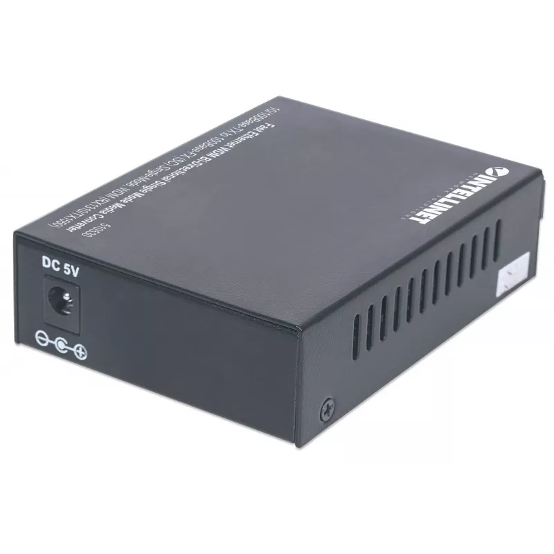 Intellinet 510530 conversor de medios Fast Ethernet WDM, de 10/100Base-TX (RJ-45) a 100Base-FX (SC) monomodo, 20 km (12,4 mi), Rx1310/Tx1550 nm