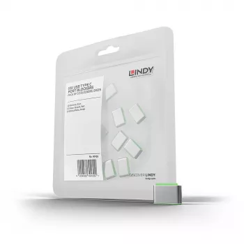Lindy bloqueador de puerto USB Type-C (sin llave) – pack de 10, verde