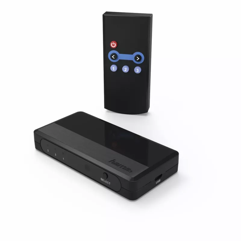 Hama 00121760 Conmutador de vídeo HDMI Negro 1080p DTS-HD Dolby Digital