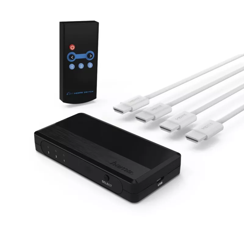 Hama 00121760 Conmutador de vídeo HDMI Negro 1080p DTS-HD Dolby Digital