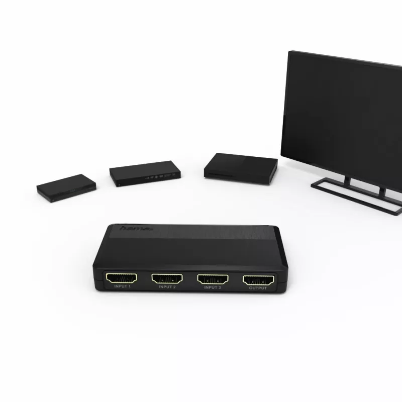Hama 00121760 Conmutador de vídeo HDMI Negro 1080p DTS-HD Dolby Digital