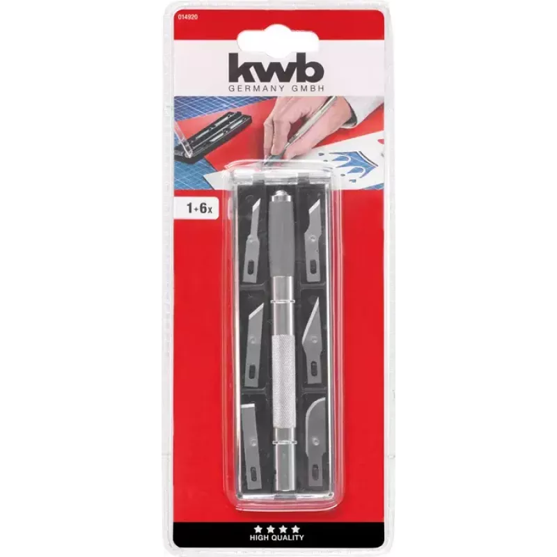 Cuchillo multiusos KWB 014920 cuchillo de cuchillas tipo cúter ancho de hoja 5 mm