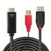 Cable Lindy HDMI a DisplayPort, 5 m, DisplayPort, HDMI + USB, conector macho, conector macho, dorado