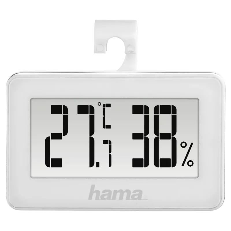 Estación meteorológica digital HAMA 00186363 – termómetro e higrómetro interior, humedad 20–95 %, blanco, pila CR2025