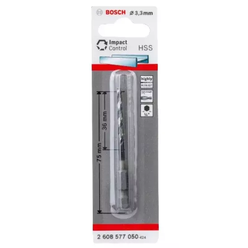 Broca helicoidal Bosch HSS 3,3 mm