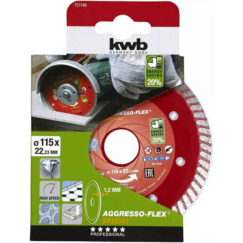 kwb 721140 Disco de corte para piedra, 115 mm
