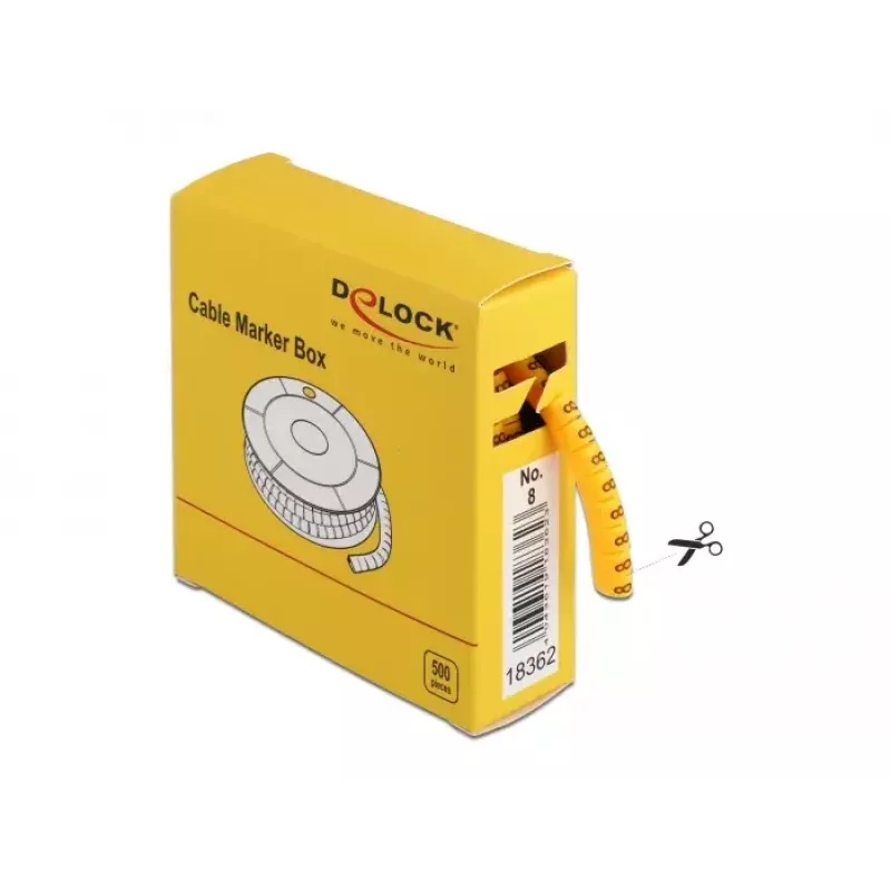 Marcador de cables DeLOCK 18362 amarillo 500 uds.
