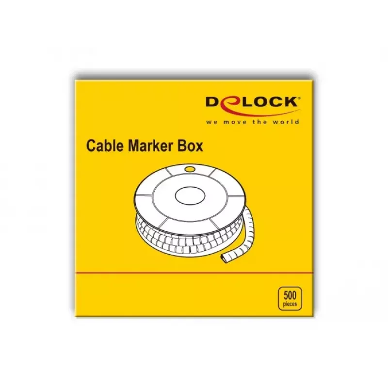 Caja de marcadores de cables DeLOCK n.º 9 amarillo 500 uds.