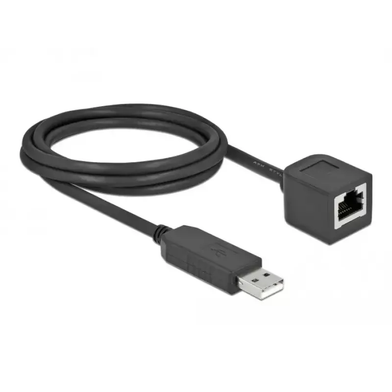Cable de conexión serie DeLOCK 64165 USB 2.0 Type-A a RS-232 RJ45 2 m negro