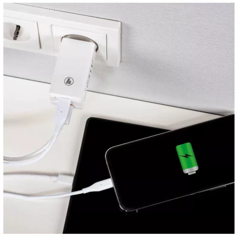 Hama 00139538 cargador móvil portátil, smartphone, tablet blanco AC carga rápida interior