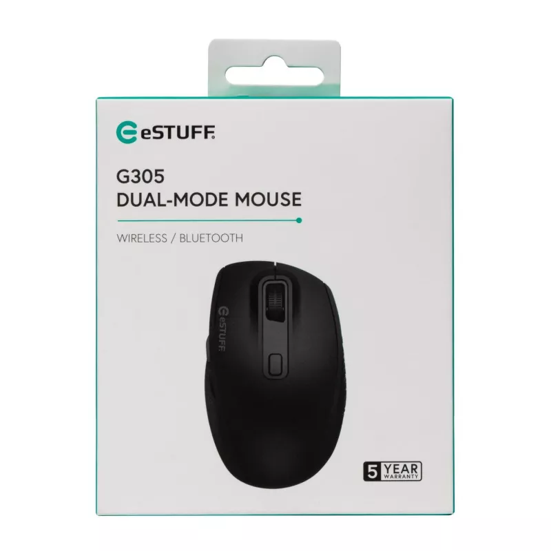 eSTUFF GLB214002 Ratón Office Diestro RF Wireless + Bluetooth IR-LED 1800 DPI