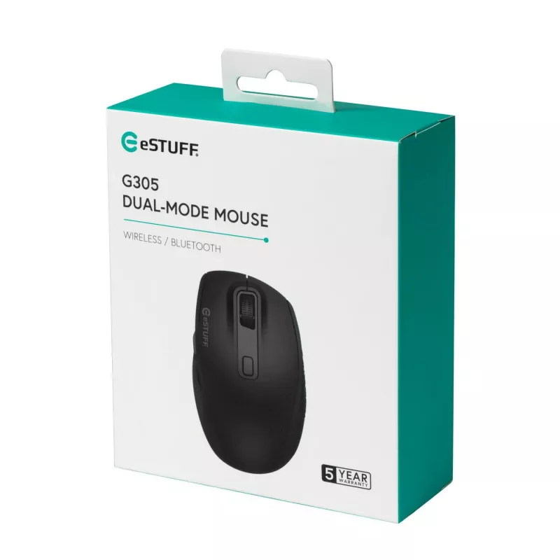 eSTUFF GLB214002 Ratón Office Diestro RF Wireless + Bluetooth IR-LED 1800 DPI