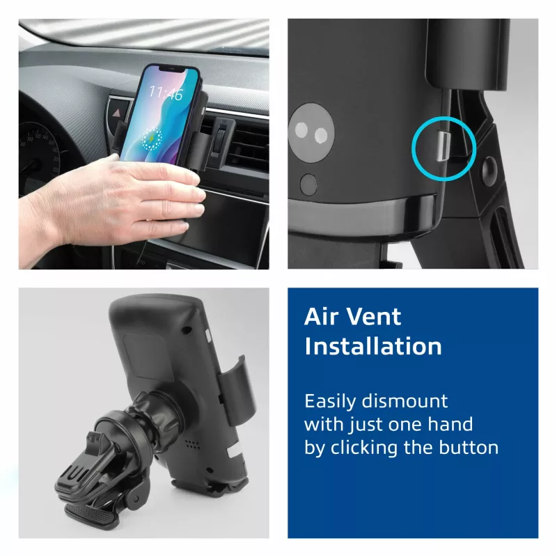 Soporte automático para smartphone en coche ACT AC9010 con carga inalámbrica