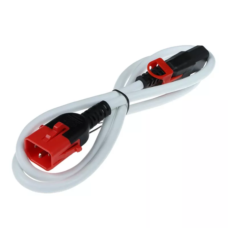 Cable de alimentación ACT C13 IEC Lock+ - C14 IEC Lock doble bloqueo blanco 2 m, PC3609
