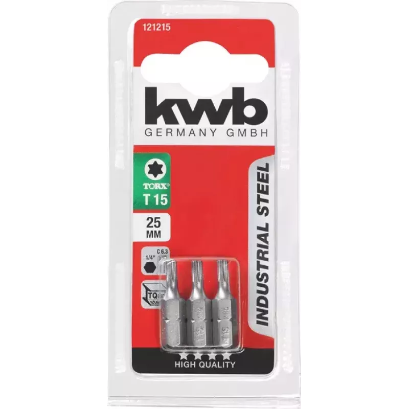 Punta de destornillador KWB 121207 3 uds. Torx T7 25 mm hexagonal
