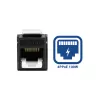 ACT Keystone Jack RJ45 CAT6 no apantallado sin herramientas con obturador, negro