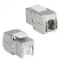 ACT Keystone Jack RJ45 CAT6 apantallado sin herramientas con obturador blanco plateado
