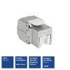 ACT Keystone Jack RJ45 CAT6 apantallado sin herramientas con obturador blanco plateado