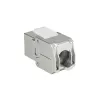 ACT Keystone Jack RJ45 CAT6 apantallado sin herramientas con obturador blanco plateado