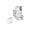 ACT Keystone Jack RJ45 CAT6 apantallado sin herramientas con obturador blanco plateado