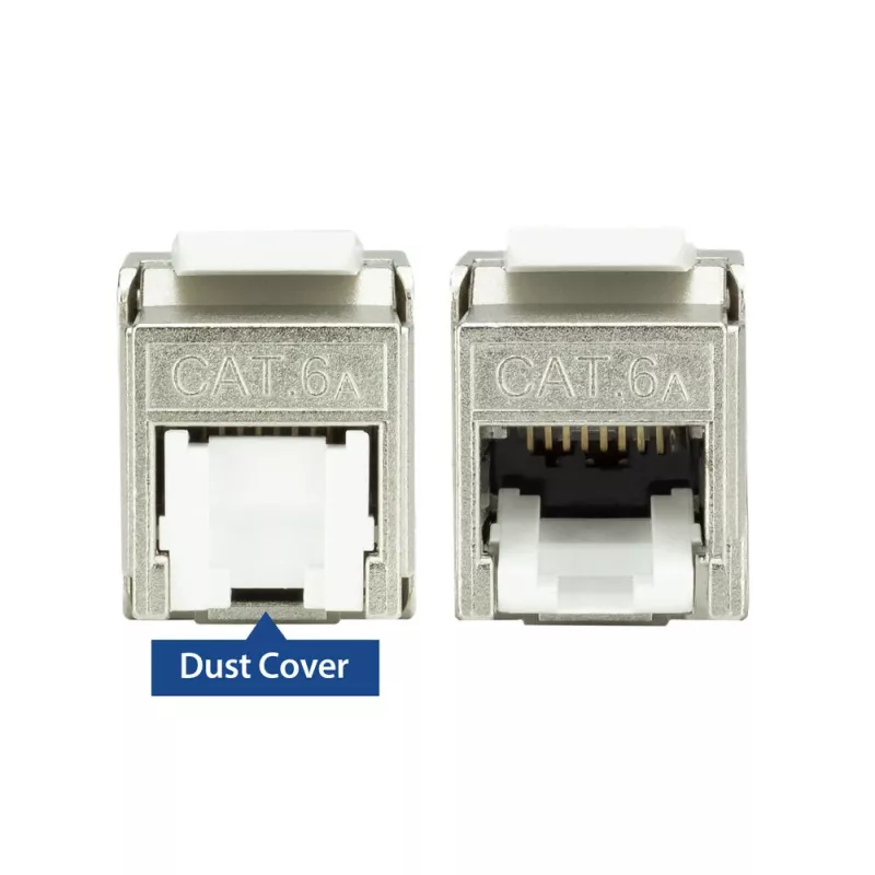 ACT conector hembra Keystone RJ45 CAT6A apantallado sin herramientas con tapa antipolvo