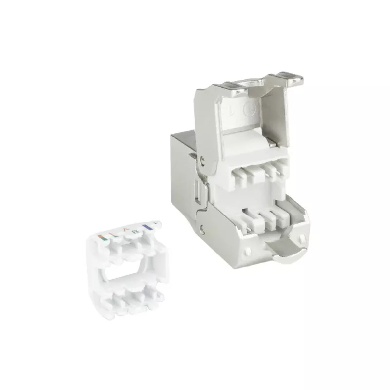 ACT conector hembra Keystone RJ45 CAT6A apantallado sin herramientas con tapa antipolvo