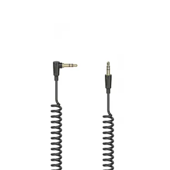 Hama Flexi-schlank cable de audio 0,75 m, jack de 3,5 mm, conector macho a conector macho, dorado, negro