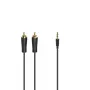 Hama 00205261 cable de audio 3 m 2 x RCA 3,5 mm negro