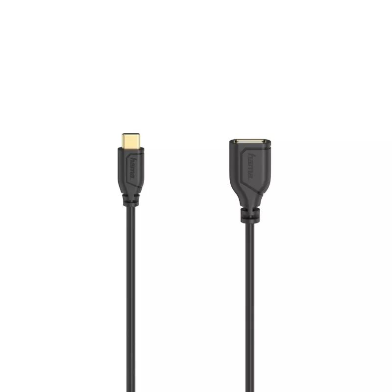 Hama Flexi-schlank cable USB USB 2.0 0,15 m USB C USB A negro