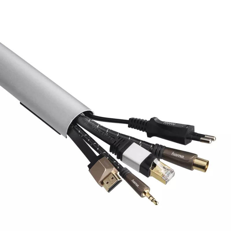 Hama 00220991 Organizador de cables universal canaleta plateada 1 ud.