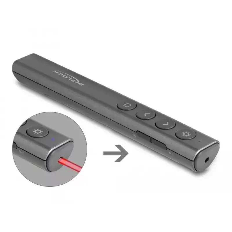 DeLOCK presentador láser USB inalámbrico USB RF mando a distancia puntero láser rojo
