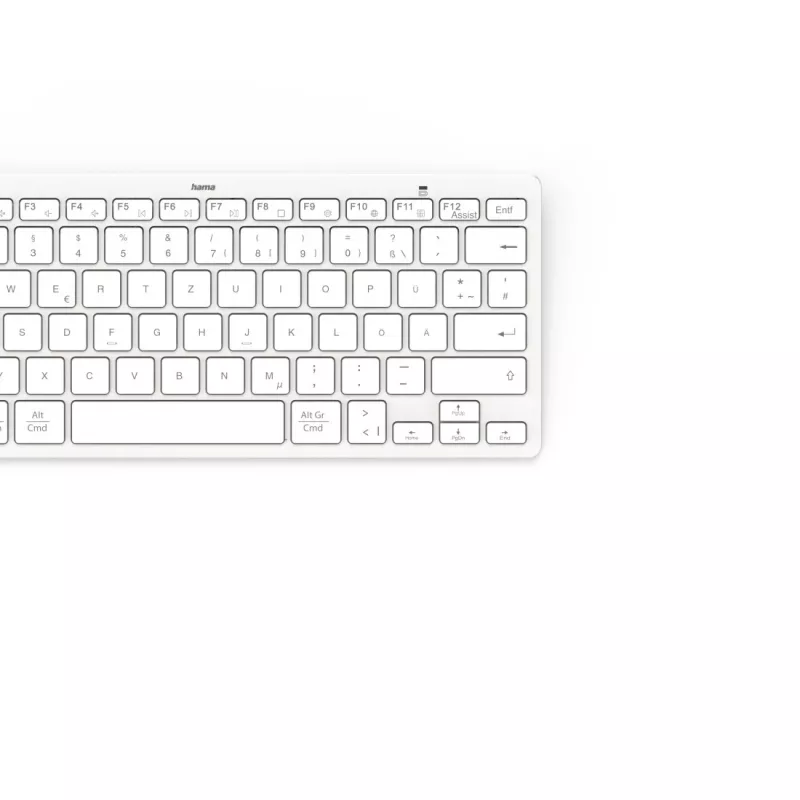Hama Travel 400 QWERTZ alemán Bluetooth gris, blanco