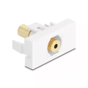 DeLOCK módulo Easy 45 conector jack de 3,5 mm de 4 pines hembra a hembra, chapado en oro, blanco (90841)