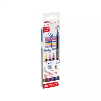 Rotulador Edding 4-1340-4-3 Azul Ocre Rosa Lila Punta pincel