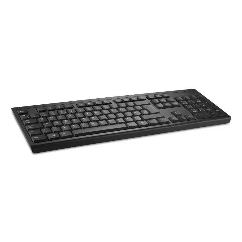 Teclado inalámbrico Kensington KB150 EQ, tamaño completo (100%), inalámbrico, RF inalámbrico, membrana, QWERTY, negro