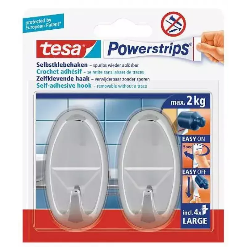 Gancho para toallas TESA 58050-00012 Indoor cromo 2 uds.