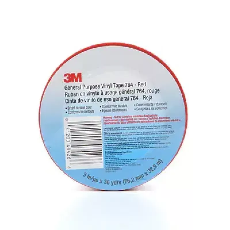 3M 764R5033 cinta adhesiva para interiores 33 m, policloruro de vinilo (PVC) rojo