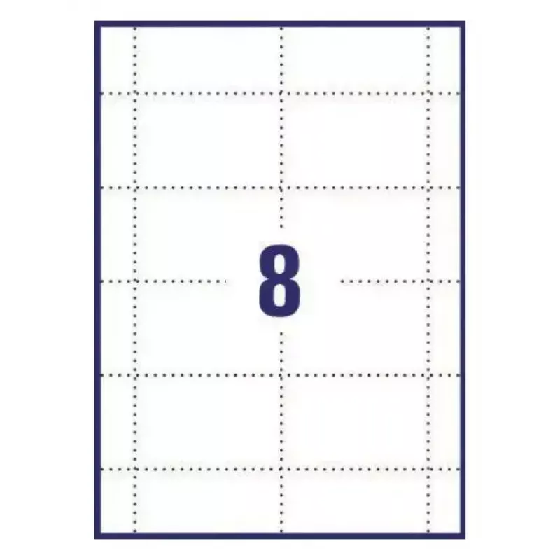 Avery L7418-25 etiquetas identificativas, blanco, 86 x 55 mm, 200 etiquetas (25 hojas)