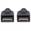 Manhattan 353946 cable HDMI de alta velocidad con Ethernet, 4K, 3D, ARC, CL3 para instalación en pared, macho a macho, apantallado, 3 m, negro