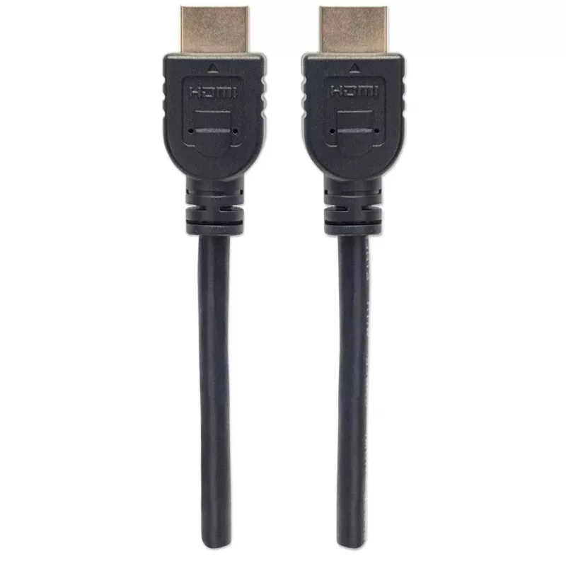 Manhattan 353946 cable HDMI de alta velocidad con Ethernet, 4K, 3D, ARC, CL3 para instalación en pared, macho a macho, apantallado, 3 m, negro