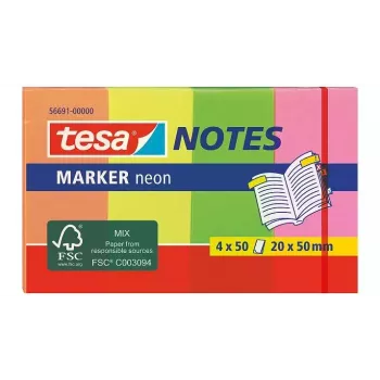 Papel de notas adhesivas TESA 56691 Rectangular Multicolor