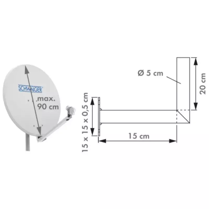 Soporte de pared Schwaiger WAH1525 001 plata aluminio